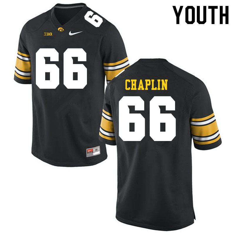 Youth #66 Jeremy Chaplin Iowa Hawkeyes College Football Jerseys Sale-Black - Click Image to Close
